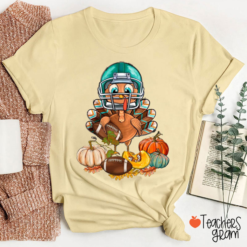 Football Thanksgiving Teacher T-Shirt