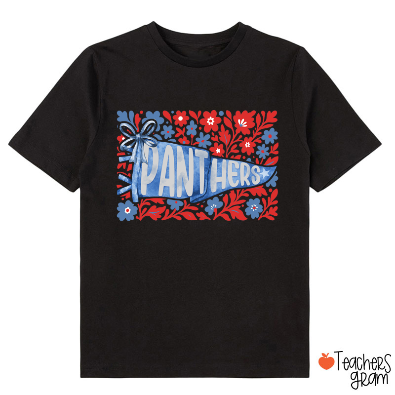 Personalized Mascot Pennant Flowes School Spirit Class T-Shirt