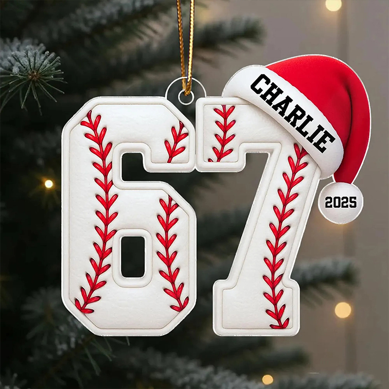 Personalized Name Six Seven Sport Christmas Teacher Ceramic Christmas Ornament