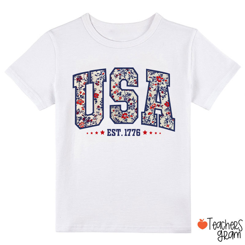 Retro Floral USA Class T-Shirt