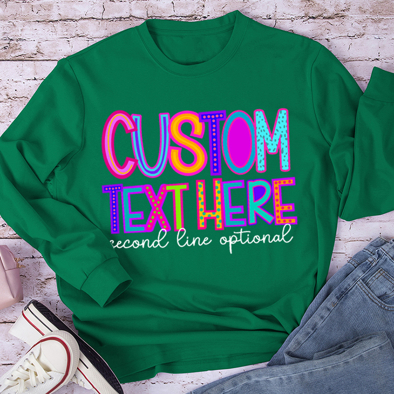 Personalized Name Neon Lights Teacher Long Sleeve T-Shirt