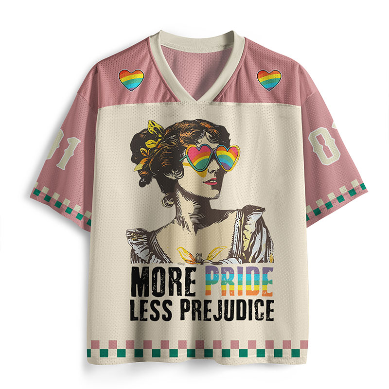 Pink More Pride Less Prejudice Teacher Mesh Jersey