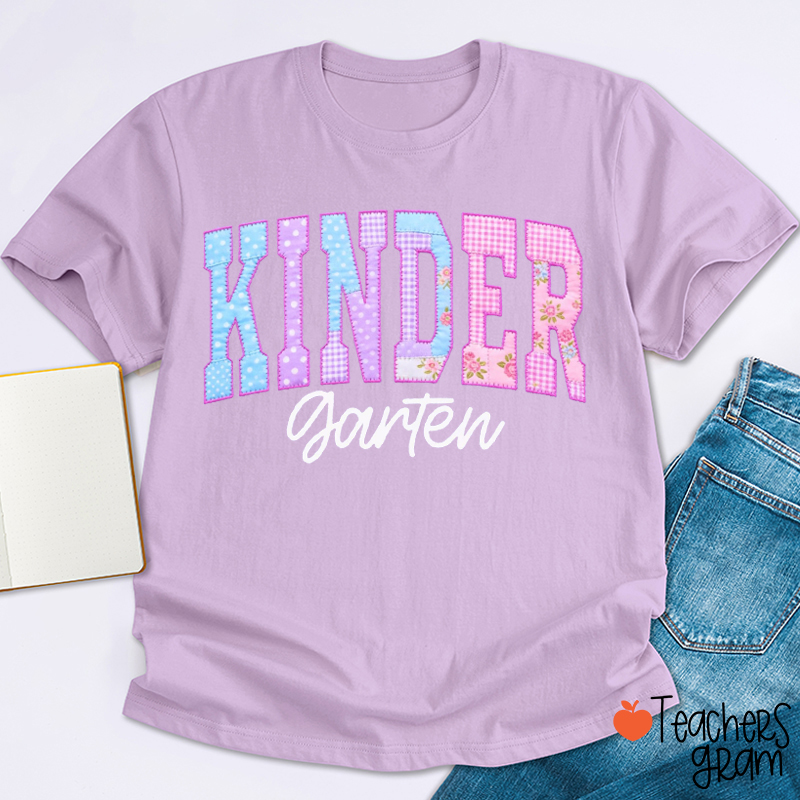 Personalized Floral Fantasy Purple Grade Teacher T-Shirt