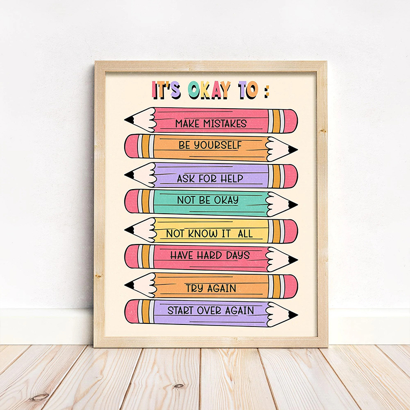 It's Okay To Make Mistakes Teacher Wall Art