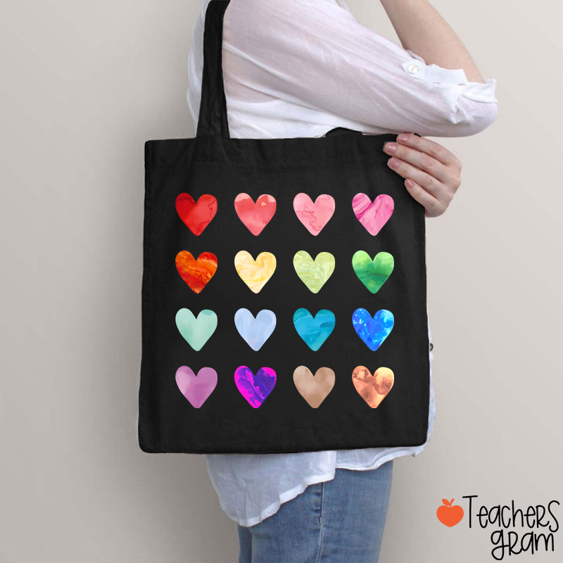 Colorful Love Combination Teacher Tote Bag