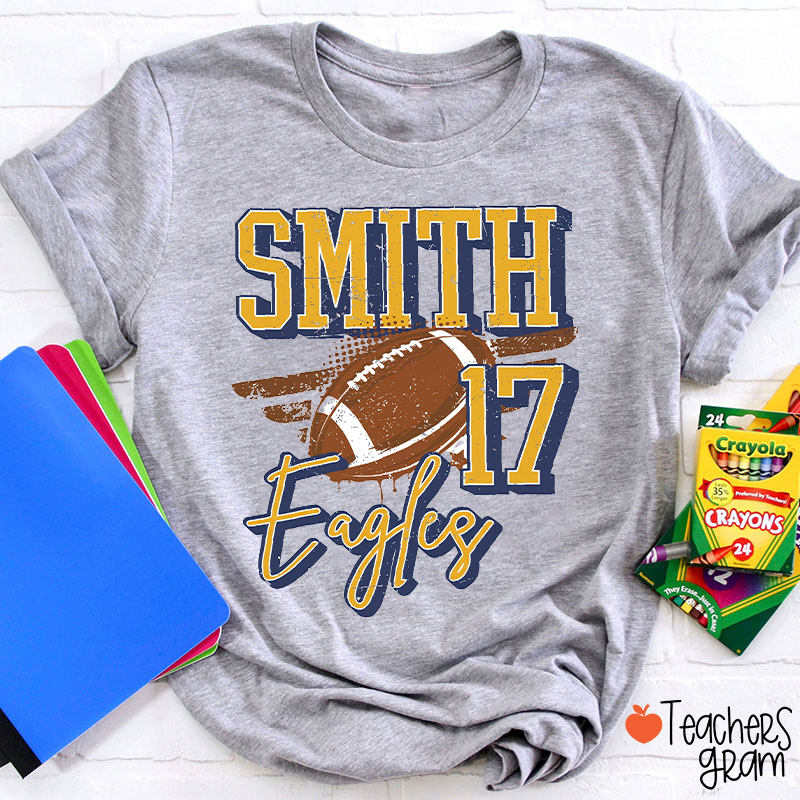Personalized Mascot Sport Script Handwritten Teacher T‑Shirt