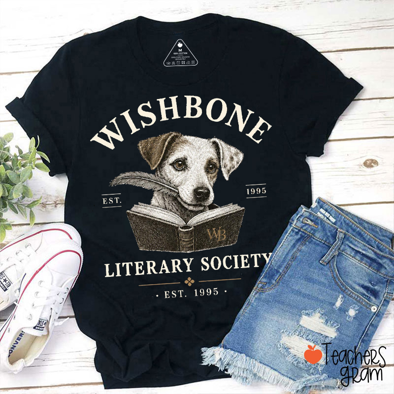 Wishbone Literary Society Est 1995 Dog Teacher T-Shirt