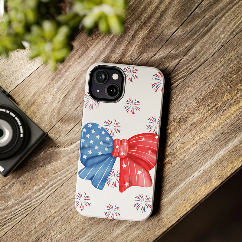 American Flag Bow Teacher Case