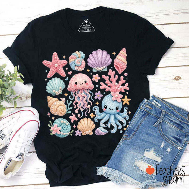 Comfort Colors Sea Life Kawaii Teacher T-Shirt