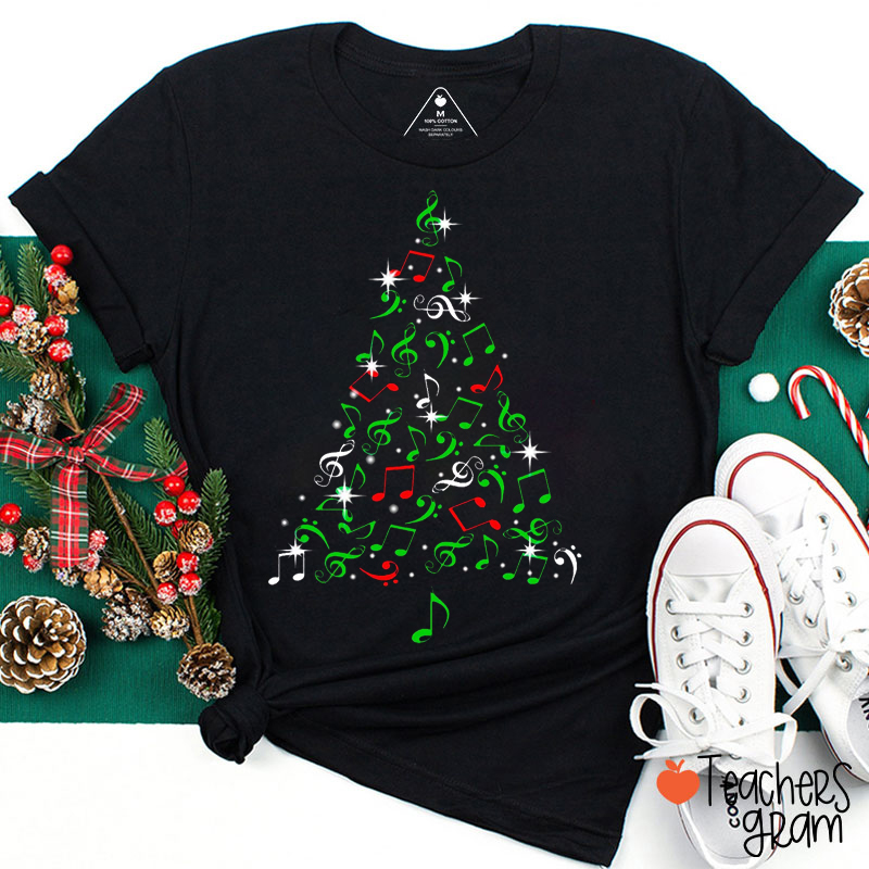 Music Note Christmas Tree Teacher T-Shirt