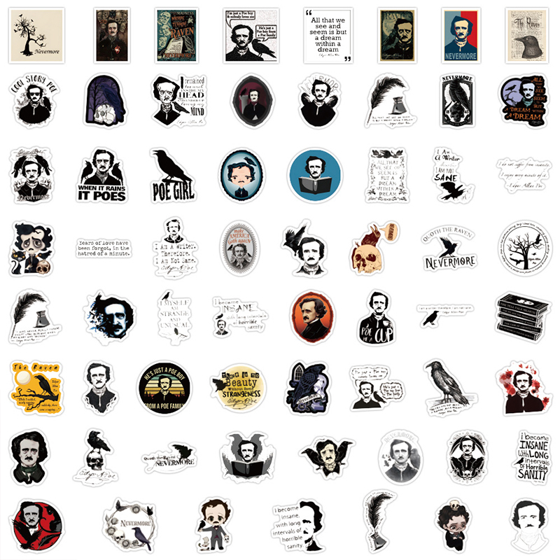 Edgar Allan Poe 60 PCS Stickers Pack