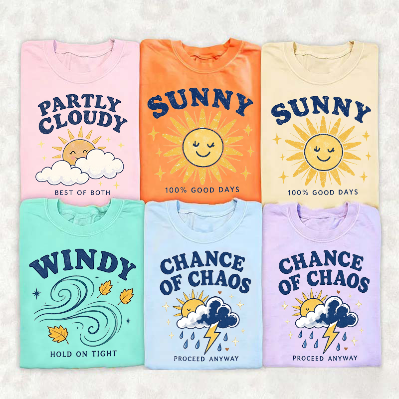 Personalized Weather Vibes Collection Teacher T-Shirt