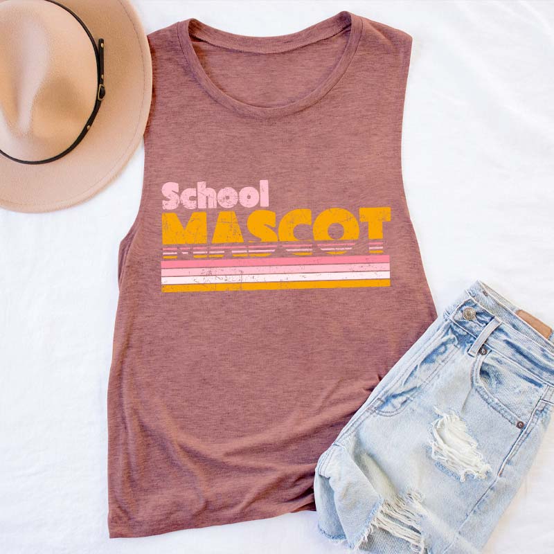 Personalized Mascot And School Name Contrast Color Line Design Teacher Tank Top