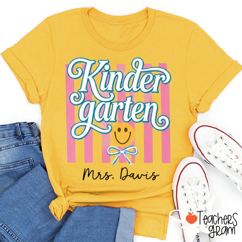 Personalized Preppy Stripped Back To School Teacher T-Shirt