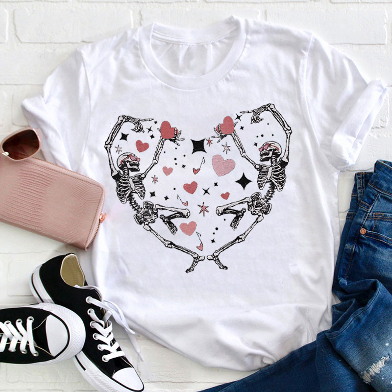 Teachergive | Love Skeleton Teacher T-Shirt sale