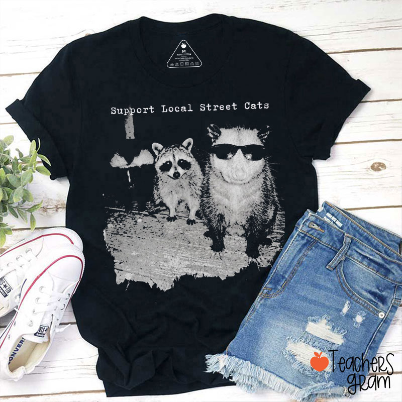 Support Local Street Cats Teacher T-Shirt