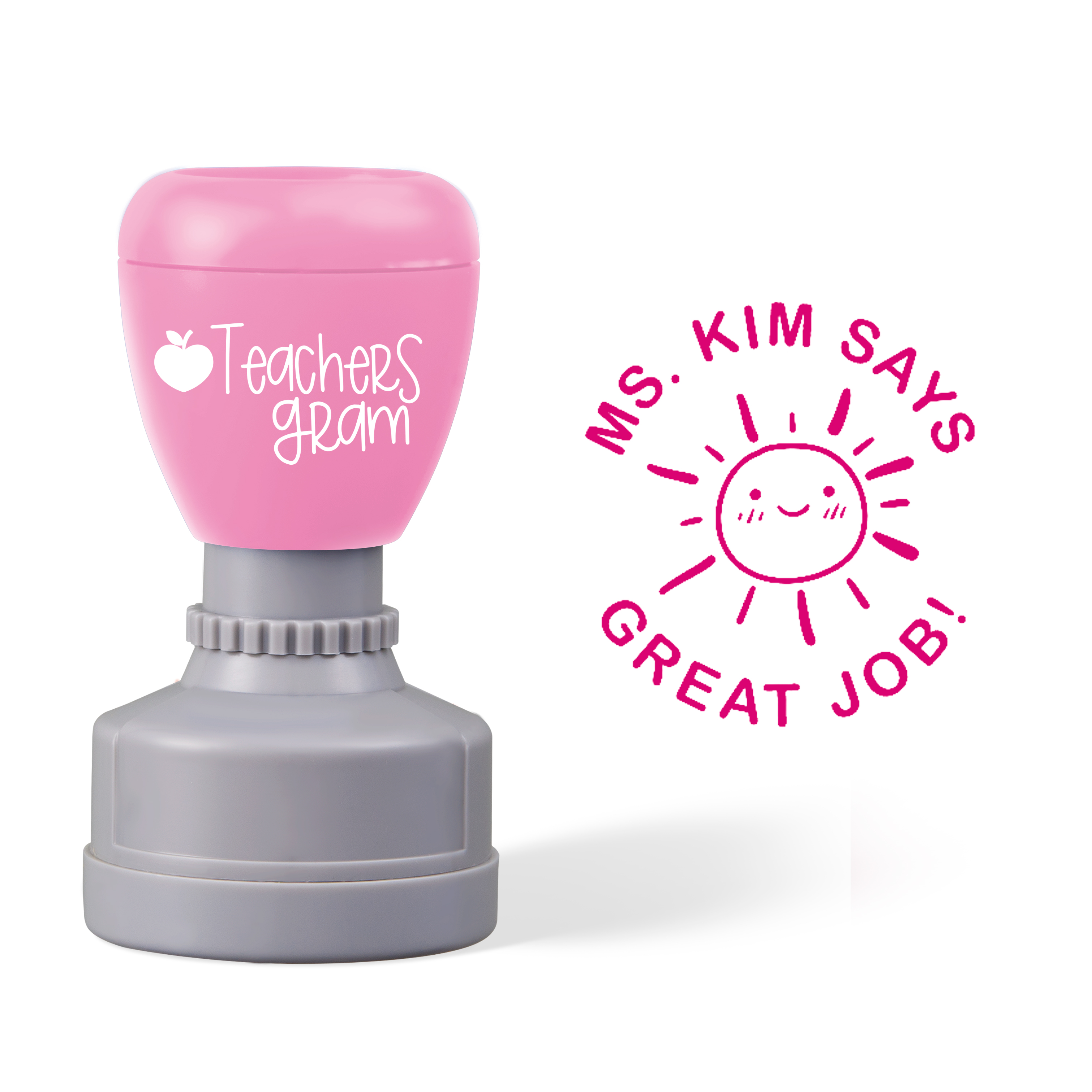 Personalized Name Great Job Sunshine Teacher Stamp