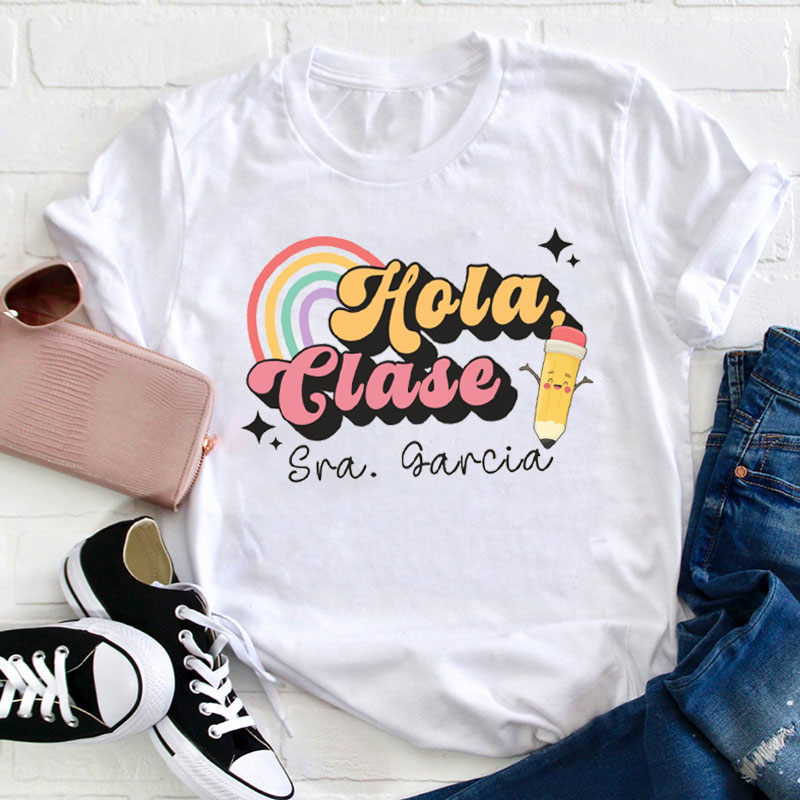 Personalized Hola Teacher T-Shirt