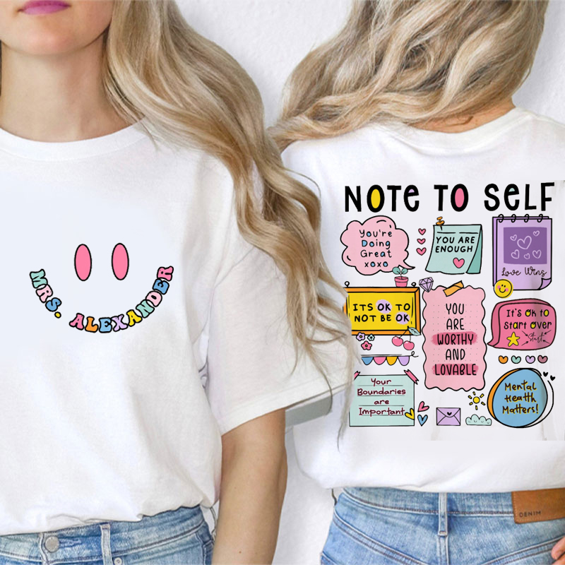 Personalized You Are Worthy And Lovable Teacher Two Sided T-Shirt