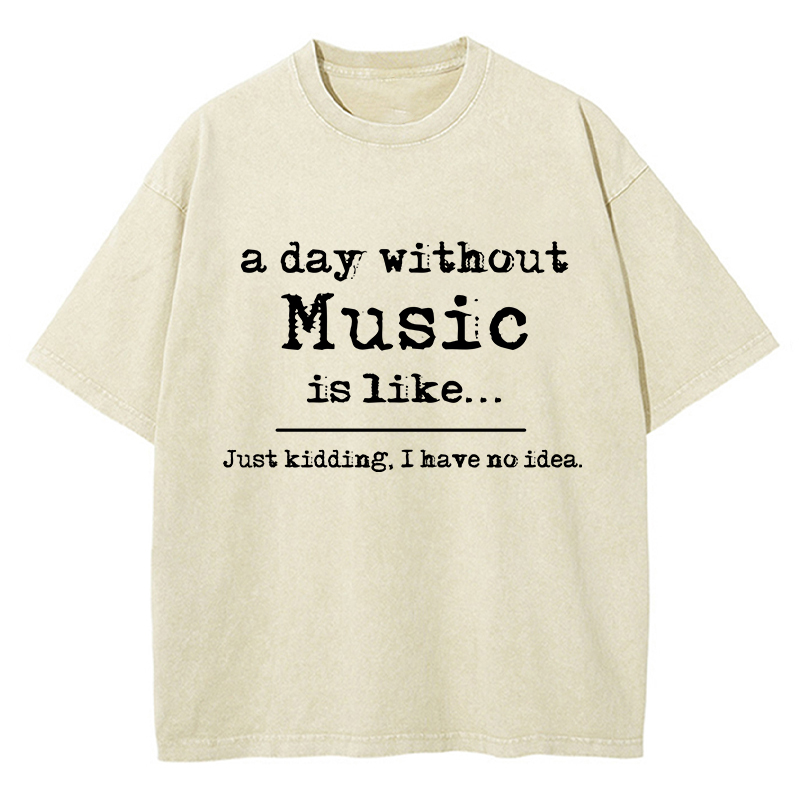 A Day Without Music Is Like Teacher Washed T-Shirt