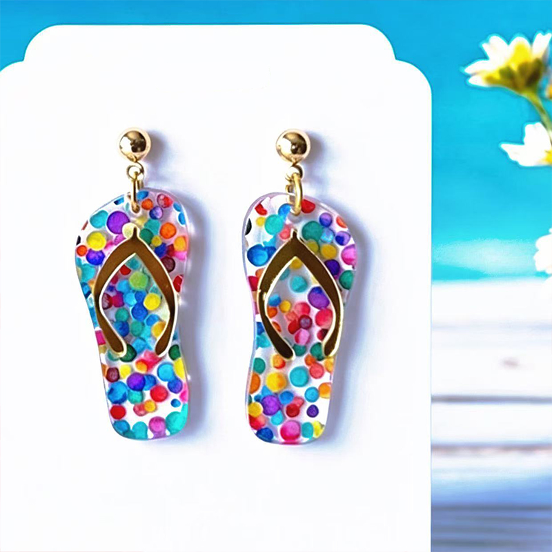 Summer Beach Sandals Teacher Acrylic Earrings