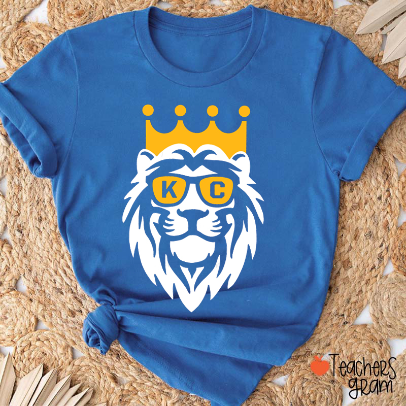 Personalized Mascot School Spirit Crown Teacher T-Shirt