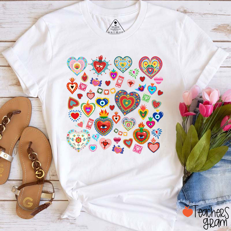 Corazones Latinos Día De San Valentín Spanish Teacher T-Shirt
