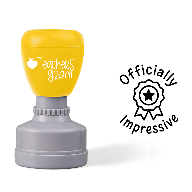Officially Impressive Star Medal Teacher Stamp
