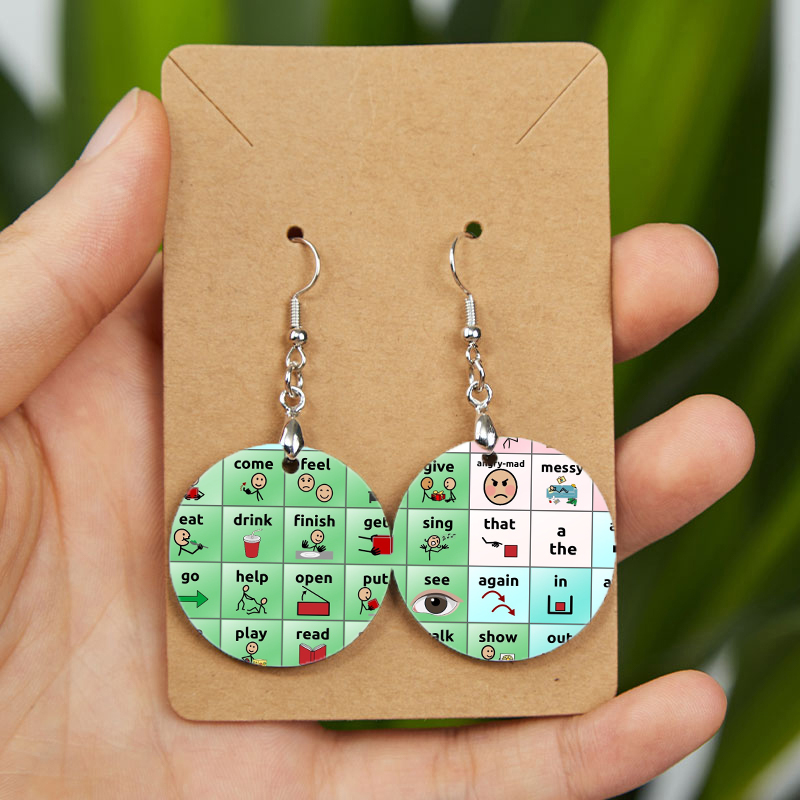 Tell Me About It Teacher Wooden Earrings