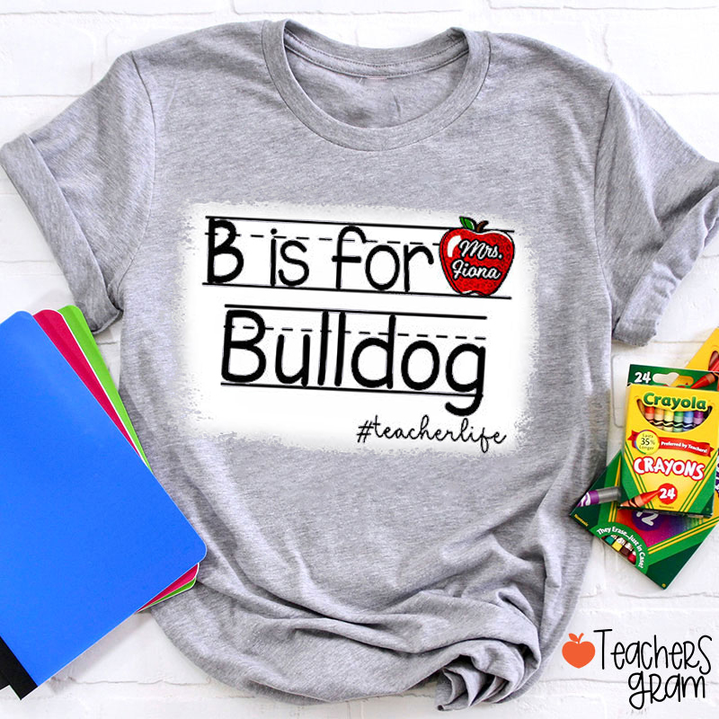 Personalized Mascot Initials Apple School Spirit Teacher T-Shirt