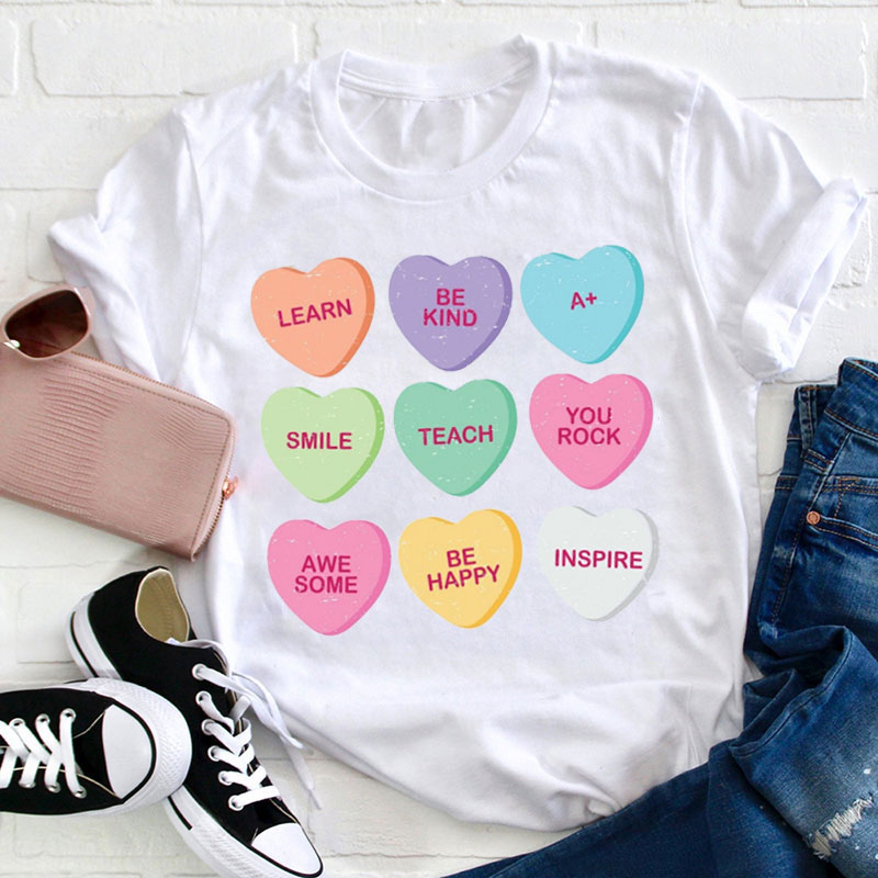 Be Kind Be Happy Be Smile Teacher T-Shirt