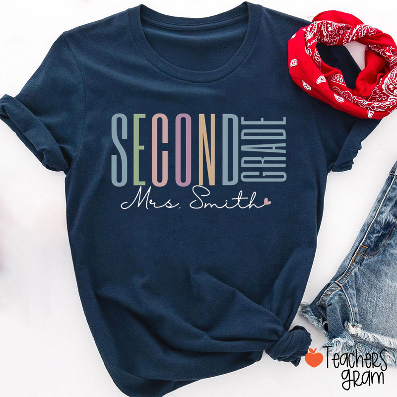 Personalized Grade And Name Back To School Teacher T-Shirt