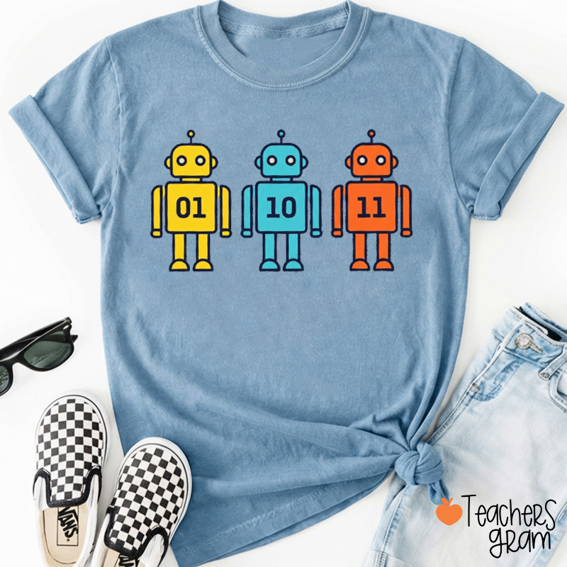 01 10 11 Robot Teacher T-Shirt
