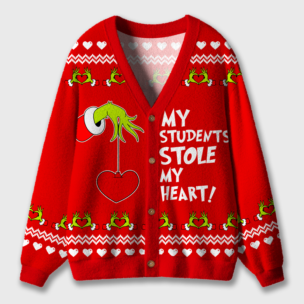 My Students Stole My Heart Teacher Ugly Cardigan Sweaters