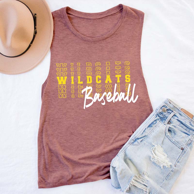 Personalized Mascot Text Stacking Teacher Tank Top