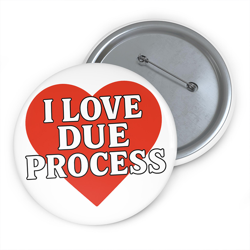 I Love Due Process Teacher Pinback Button