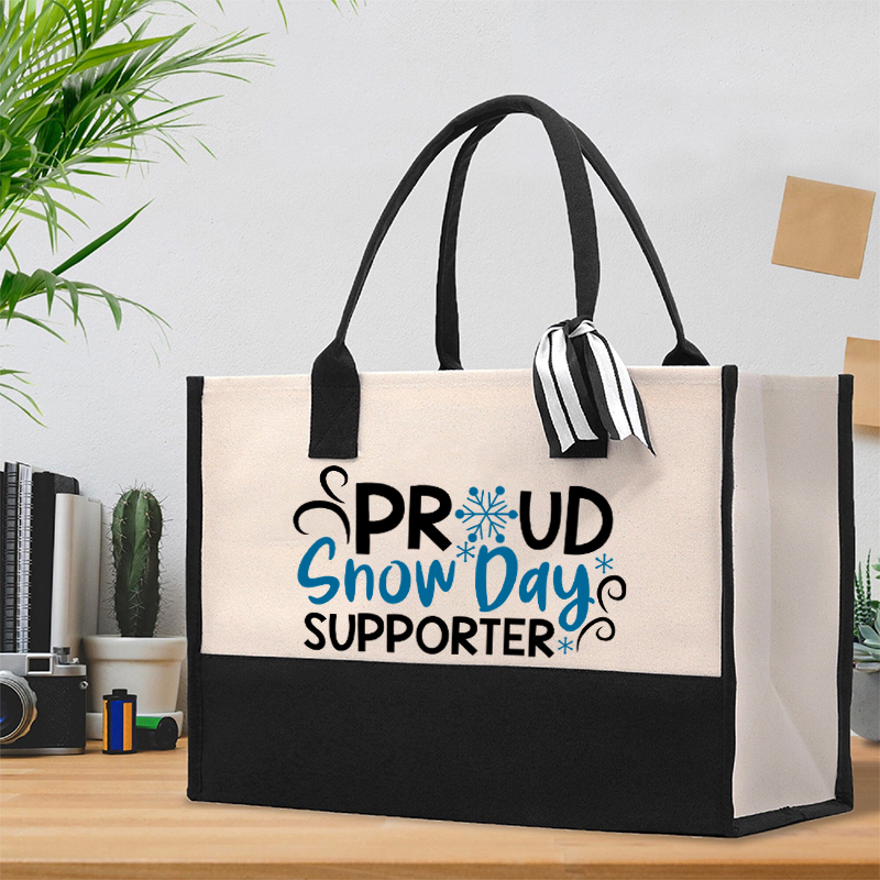 Proud Snow Day Supporter Teacher Cotton Tote Bag