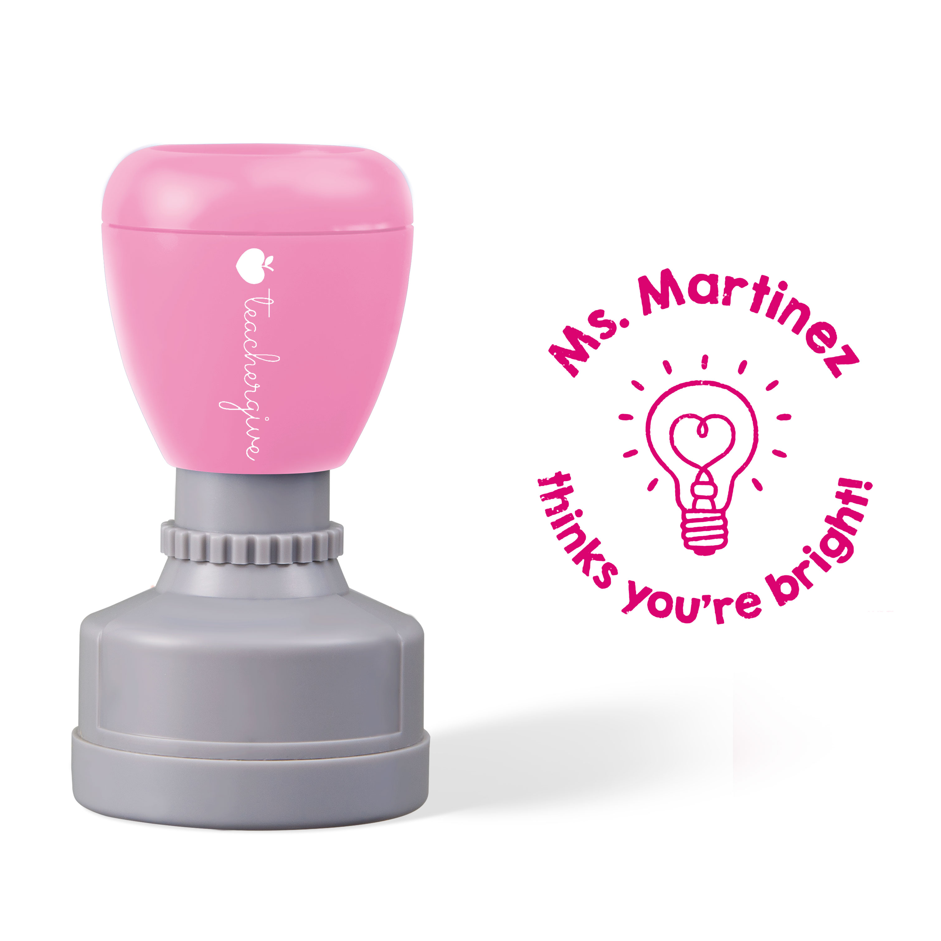 Personalized Your Teacher Thinks You're Bright Teacher Stamp