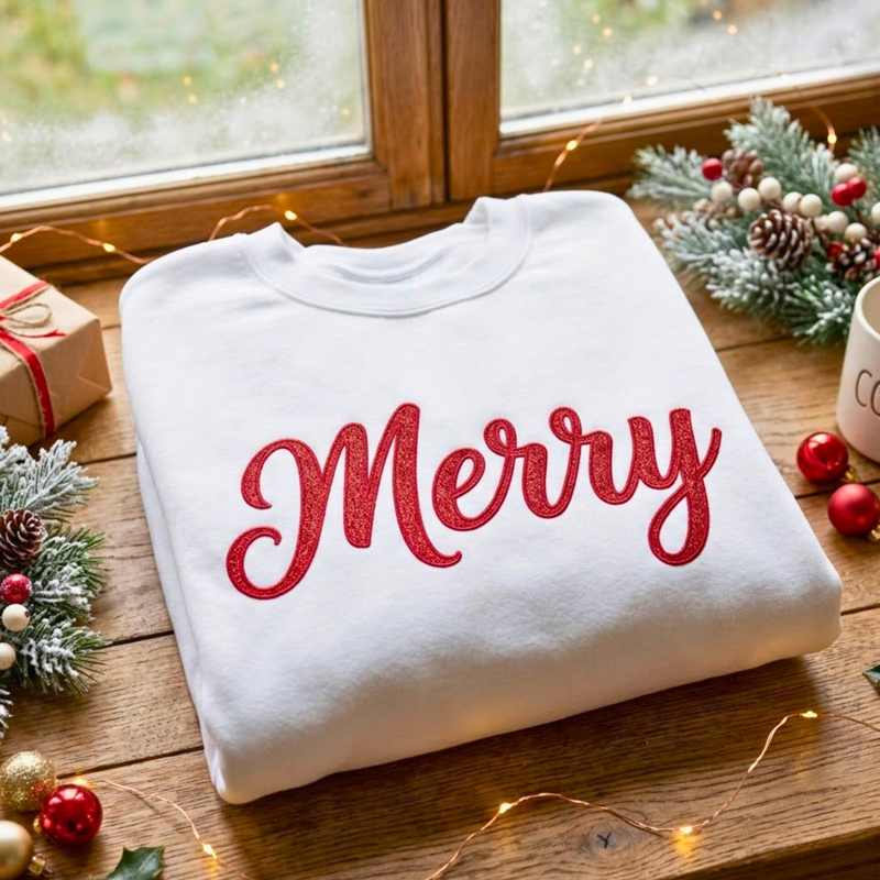 Personalized Simple Merry Holiday Teacher Sweatshirt