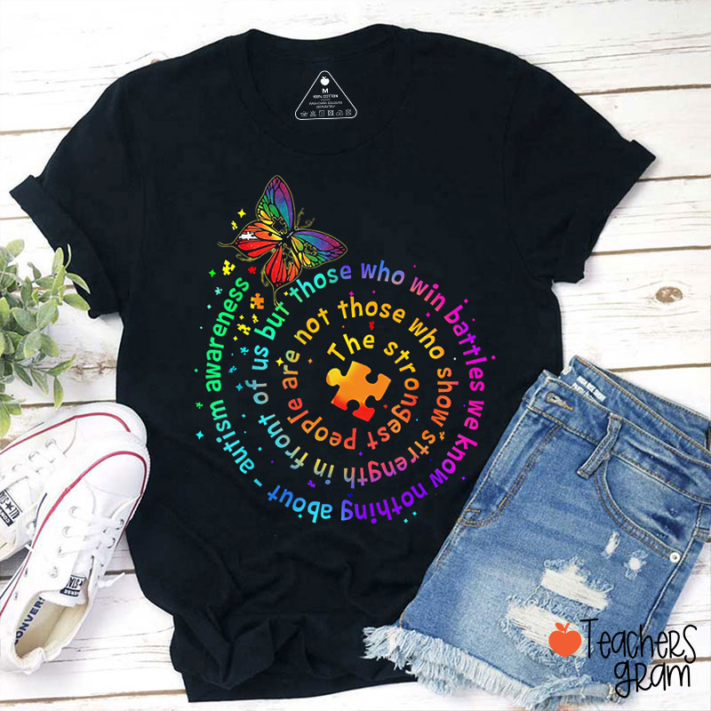 Butterfly Autism Awareness Motivation Teacher T-Shirt
