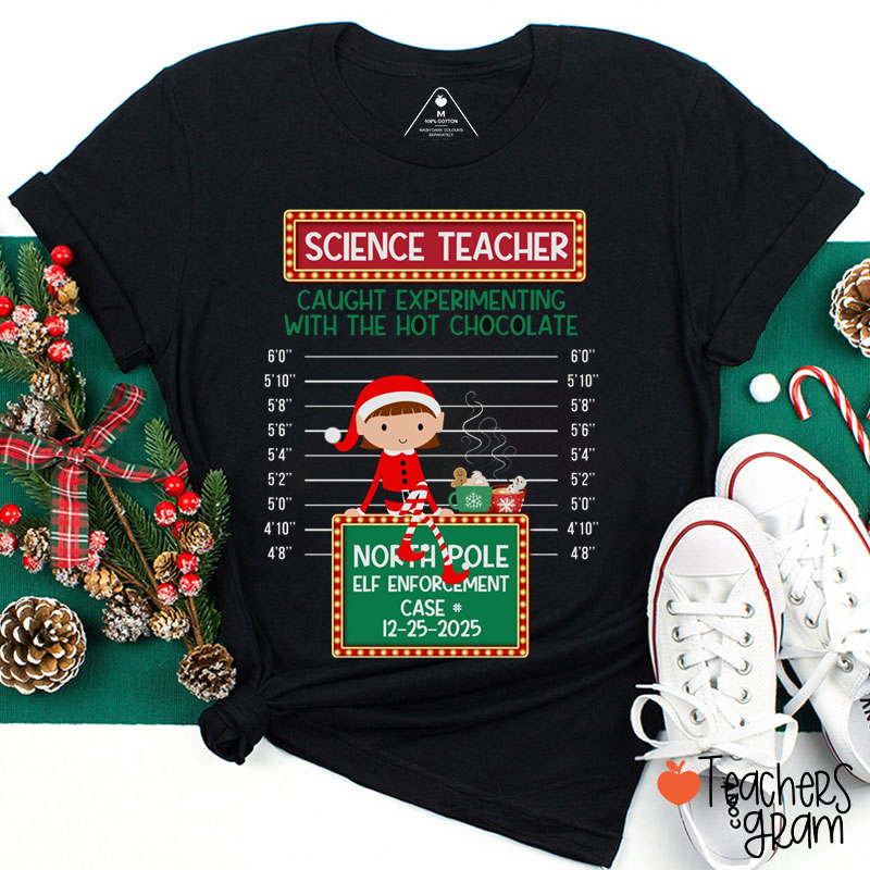 Personalized Subject Christmas Elf Teacher T-Shirt