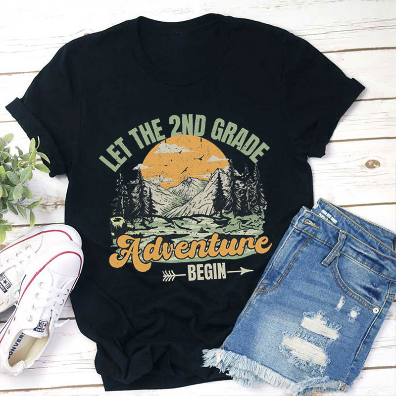 Personalized Grade Let Them Adventure Begin Come On Kids Teacher T-Shirt