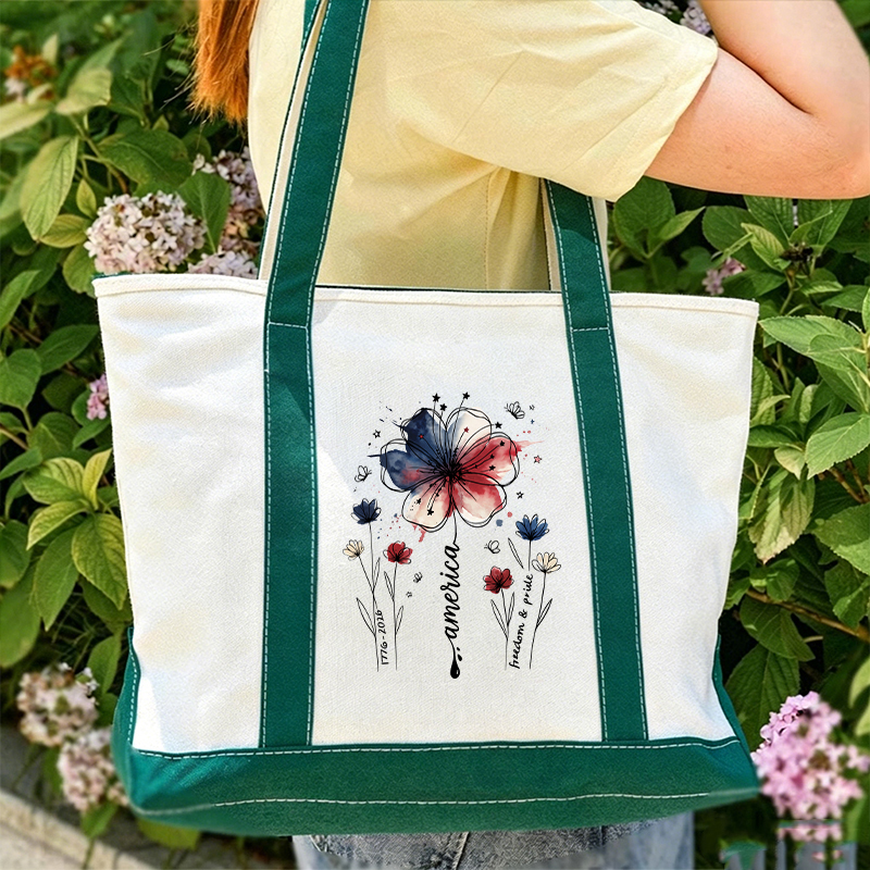 1776-2026 America Freedom And Pride Teacher Canvas Tote Bag