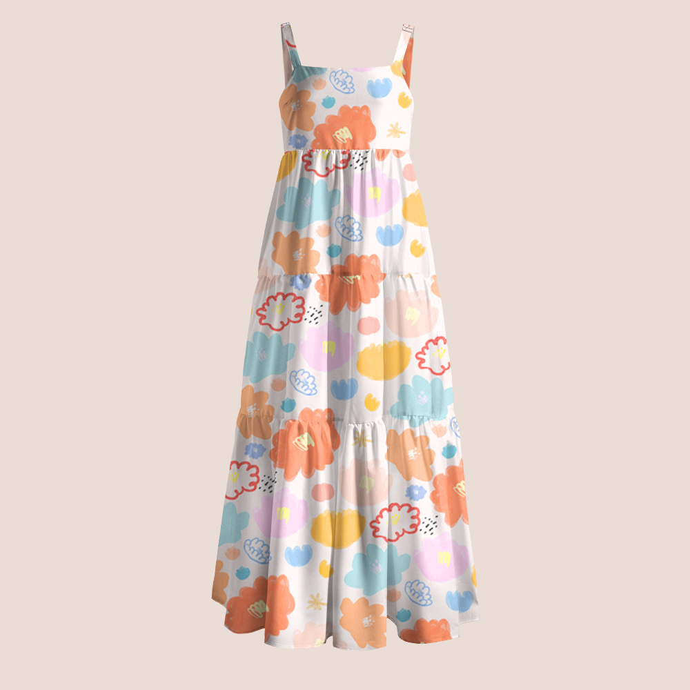 Summer Watercolor Floral Teacher Slip Dress