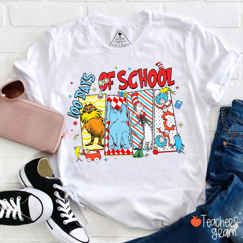 Reading Friends 100th Day Of School Teacher T-Shirt