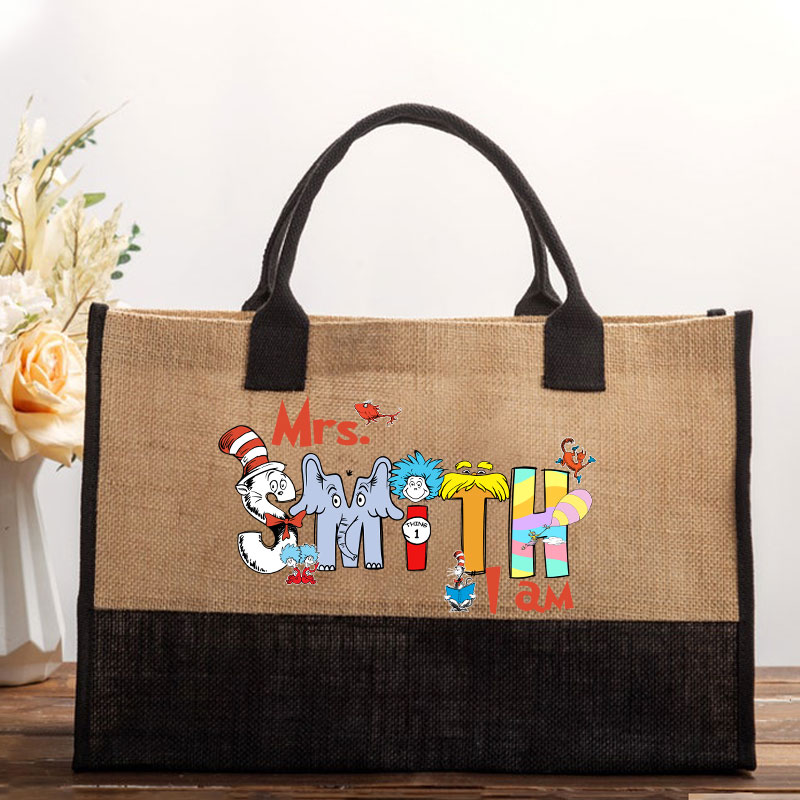 Personalized Name I Am Teacher Cotton Tote Bag
