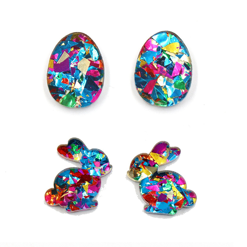 Colorful Rabbit Egg Teacher Acrylic Earrings