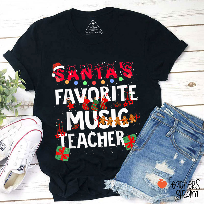 Santa's Favorite Music Teacher T-Shirt