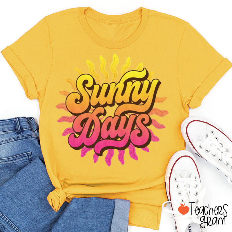 Retro Sun Summer Teacher T-Shirt