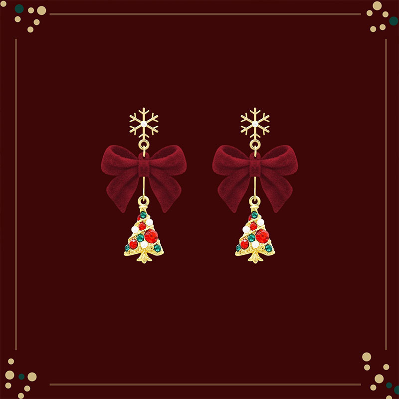 Flocked Bow Teacher Metal Earrings